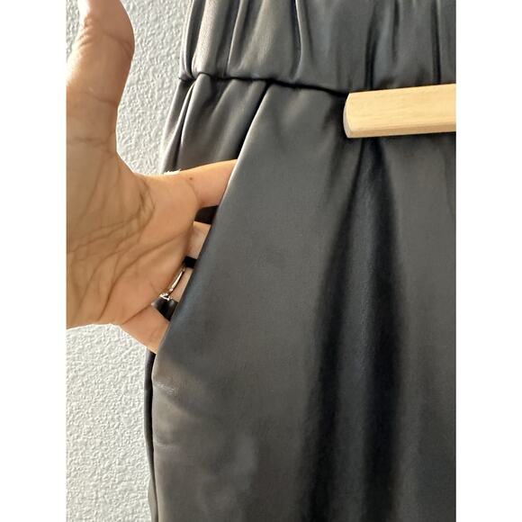 A New Day Women's Black Faux Leather Pull-On Ankle Pants Size Large - Picture 9 of 10